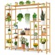 9-Tier Bamboo Plant Stand with Hanging Rack