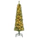 Pencil Christmas Tree with Memory Wire Branch Tips and Warm  LED Lights