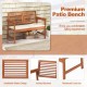 2-Person Solid Wood Patio Bench with Backrest and Cushion