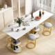 Rectangular Dining Table Set for 2 with 2-tier Storage Shelf for Small Space Dining Room