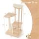 Wooden Multi-level Modern Cat Tower with Scratching Board and Post