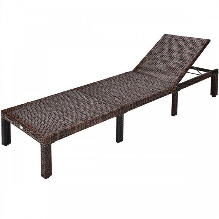 Paito Wicker Chaise Lounger with Adjustable Backrest