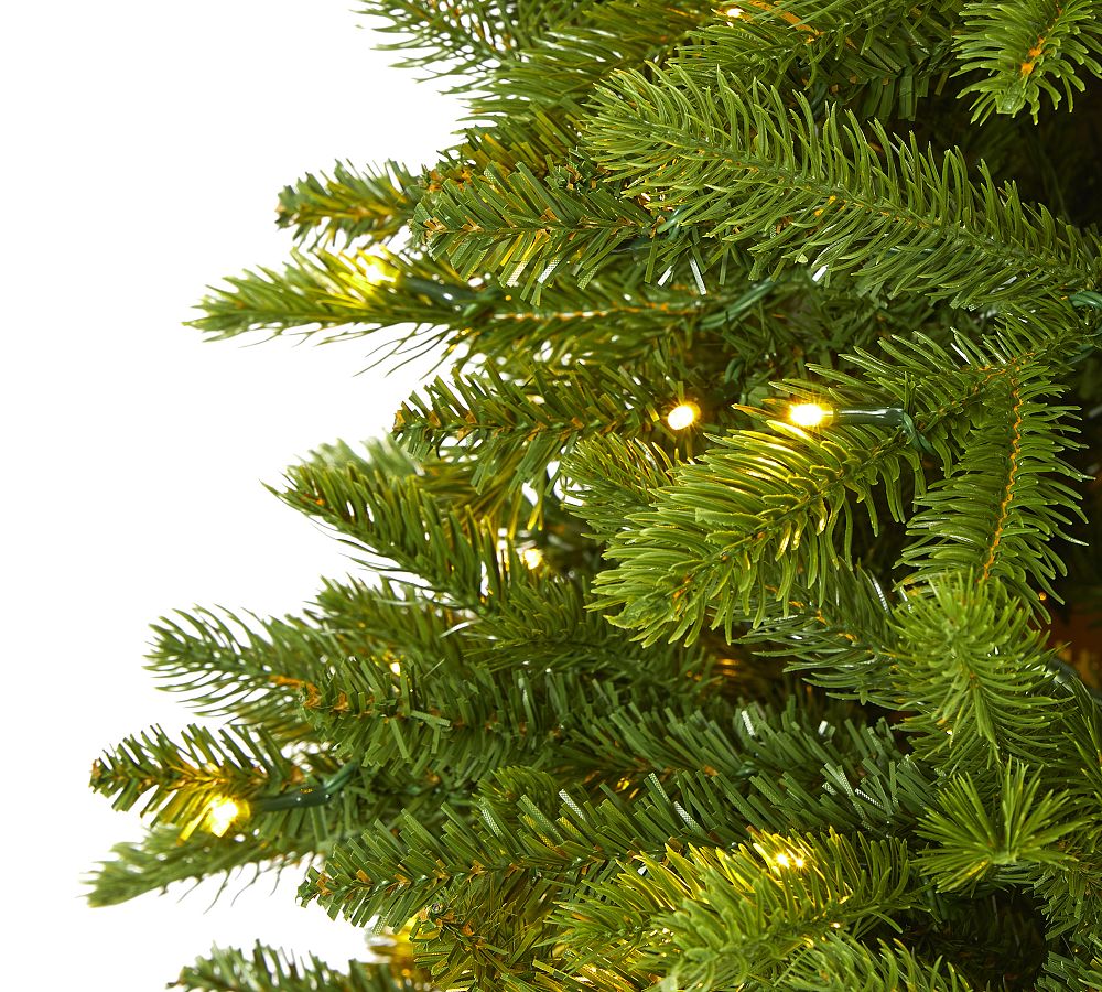 Sierra Spruce Pre-Lit Artificial Christmas Tree with Clear LED Lights, PVC Material, Includes Stand