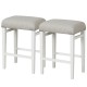 2 Pieces 24.5/29.5 Inch Backless Barstools with Padded Seat Cushions