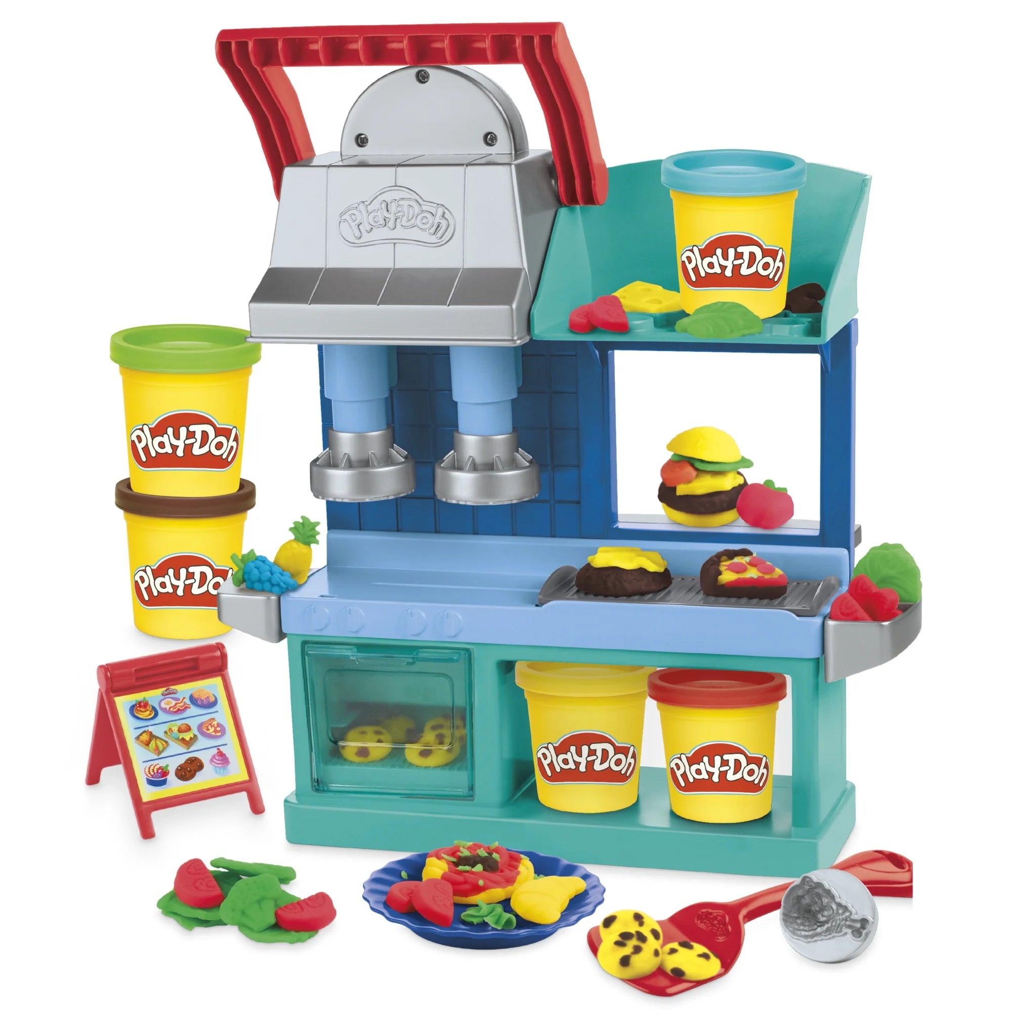 Play-Doh Kitchen Creations Busy Chef’s Restaurant Set, 5 Colors, Kids Playset with Stampers & Accessories