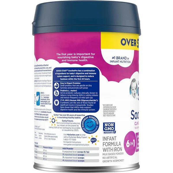 Gerber Good Start SoothePro Infant Formula with Iron, 30.6 oz – Reduces Fussiness & Gas, Immune Support