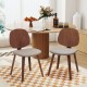 Wooden Dining Chair Set of 2 with Bentwood Frame and Padded Seat