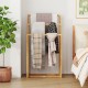 3-Tier Teak Wood Towel Rack with 3 Hanging Crossbars