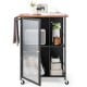 Mobile Serving Cart with Transparent Single Door Cabinet