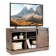 Sliding Barn Door TV Stand with Adjustable Shelf and Cable Holes for 50 Inch TV