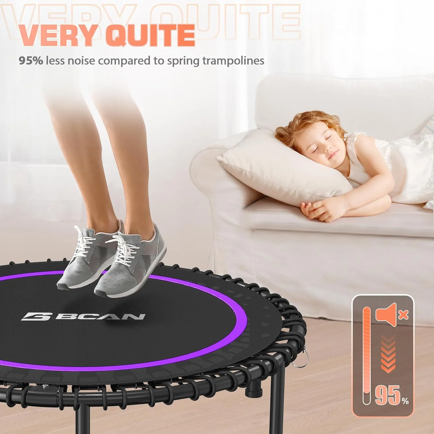 BCAN 450/550 LBS Foldable Mini Trampoline, 40
