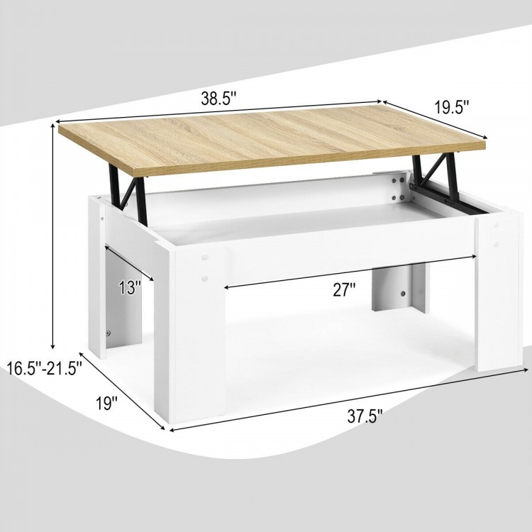 Lift Top Coffee Table with Hidden Storage Compartment