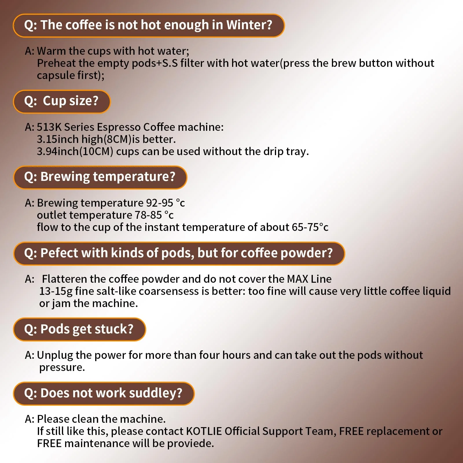 KOTLIE Single Serve Coffee Maker, 4 in 1 Espresso Machine