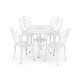 Set of 4 Cast Aluminum Patio Dining Chairs with Armrests and Decorative Patterns