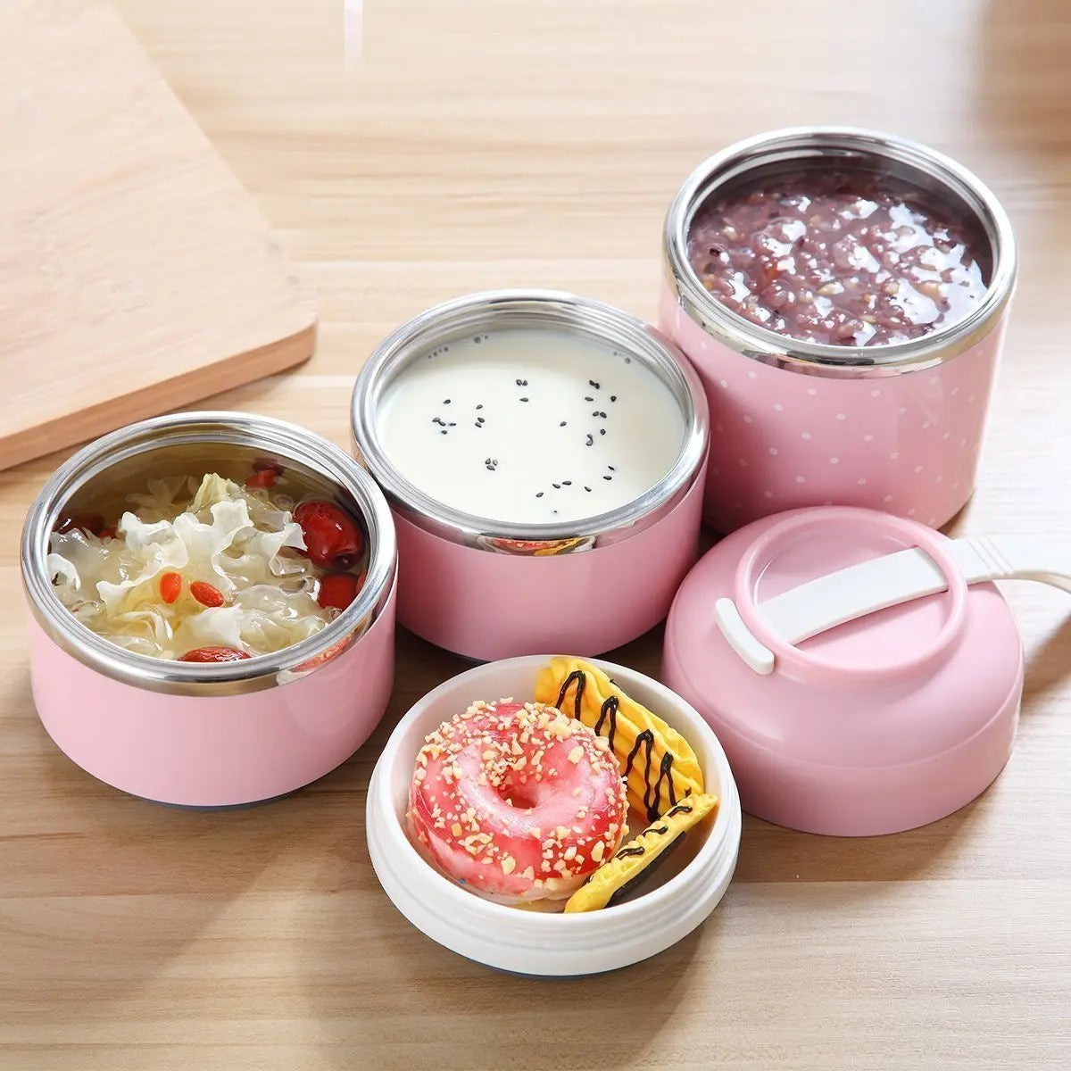 IsshotTM Insulated Stainless Steel Bento Lunch Box, Leak-Proof, Multi-Layer, BPA-Free, with Bag, 750-1650ml