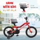 16/18 Inch Kids Bike with LED Lights Adjustable Carbon Steel Bicycle for 4-8 Years Old