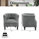 Modern Accent Chair with Ottoman Armchair Barrel Sofa Chair and Footrest