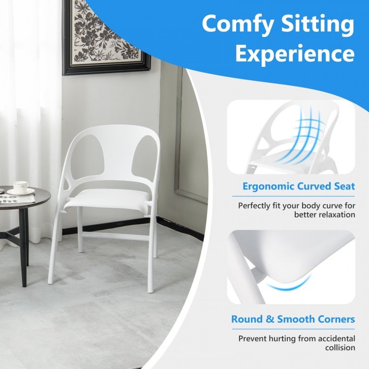 Folding Dining Chairs Set of 2 with Armrest and High Backrest