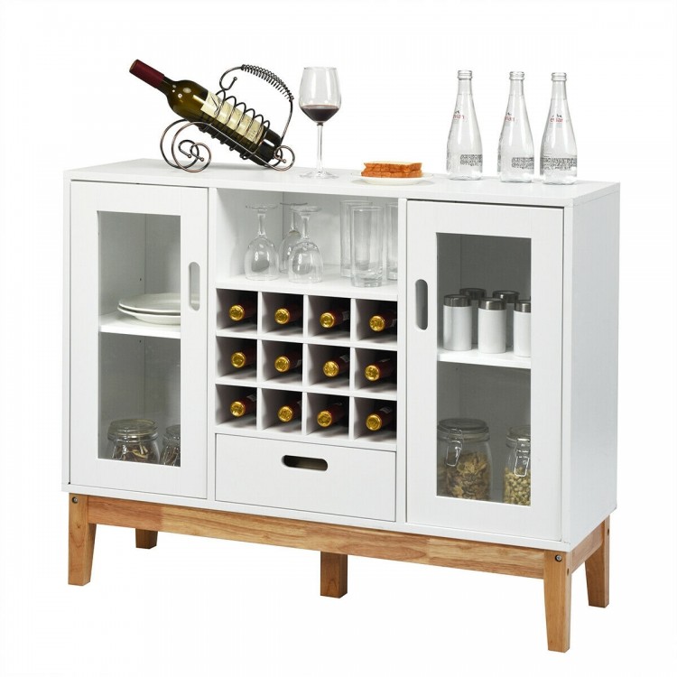 Wood Wine Storage Cabinet with Sideboard and Console