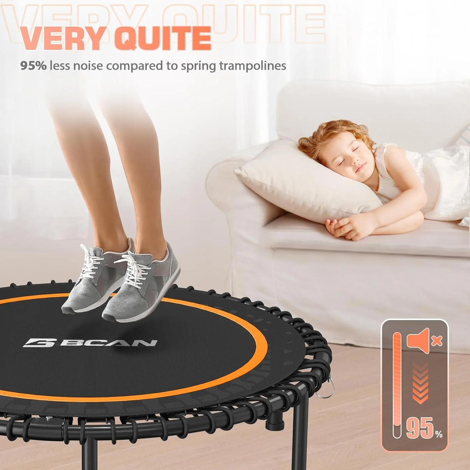 BCAN 450/550 LBS Foldable Mini Trampoline, 40