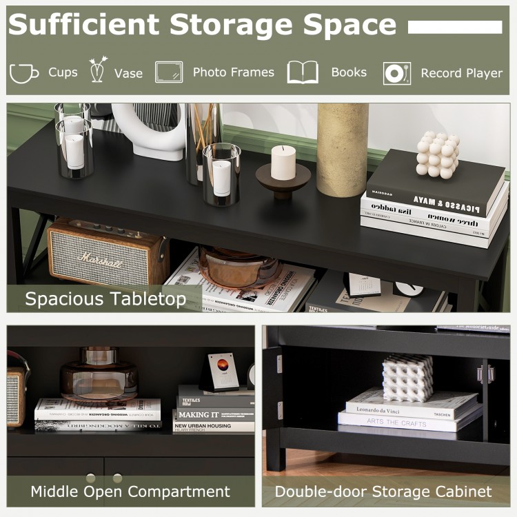 TV Stand Entertainment Center with Charging Station for TVs up to 50 Inch