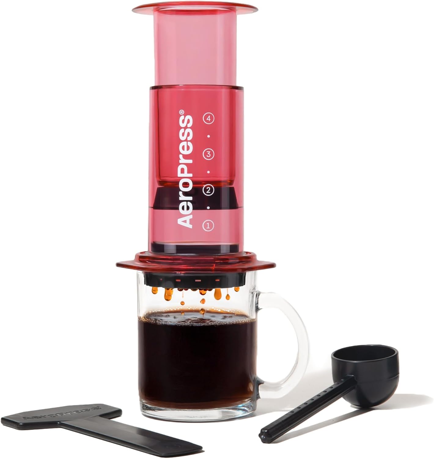 AeroPress Clear XL kaffepresse - 3-i-1 bryggesystem: French press, hæld over & espresso, fyldig kaffe uden sæt - bærbar kaffemaskine til hjemmet, kontoret, camping og rejser