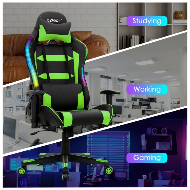 RGB Gaming Chair with LED Lights and Remote