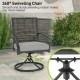 3 Piece Patio Swivel Chair Set with Soft Seat Cushions for Backyard