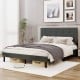 Queen Size Upholstered Bed Frame Linen Platform Bed