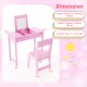 2-in-1 Kids Vanity Makeup Table and Chair Set with Flip Top Mirror