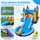 6-in-1 Inflatable Kids Water Park with 735W Blower