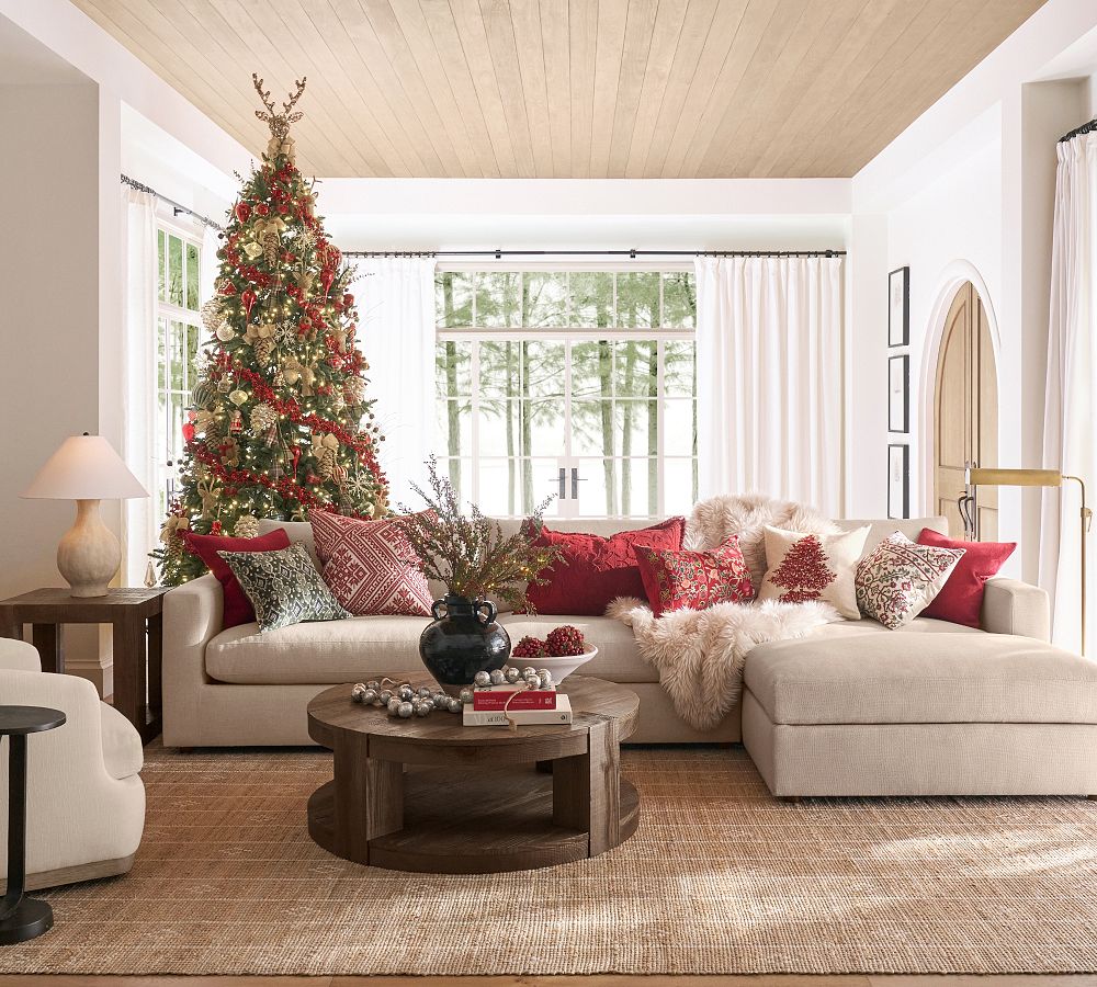 Burlap Lit Buck Tree Topper – 50 LED Lights, Battery Operated, Rattan & Metal, 19.5′′ High