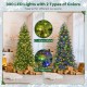 6/7.5 Feet Pre-Lit Artificial Christmas Tree with 11 Modes and Metal Stand