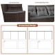 3 Pieces Patio Furniture Sectional Set with 5 Cozy Cushions