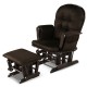Wood Glider and Ottoman Set with Padded Armrests and Detachable Cushion