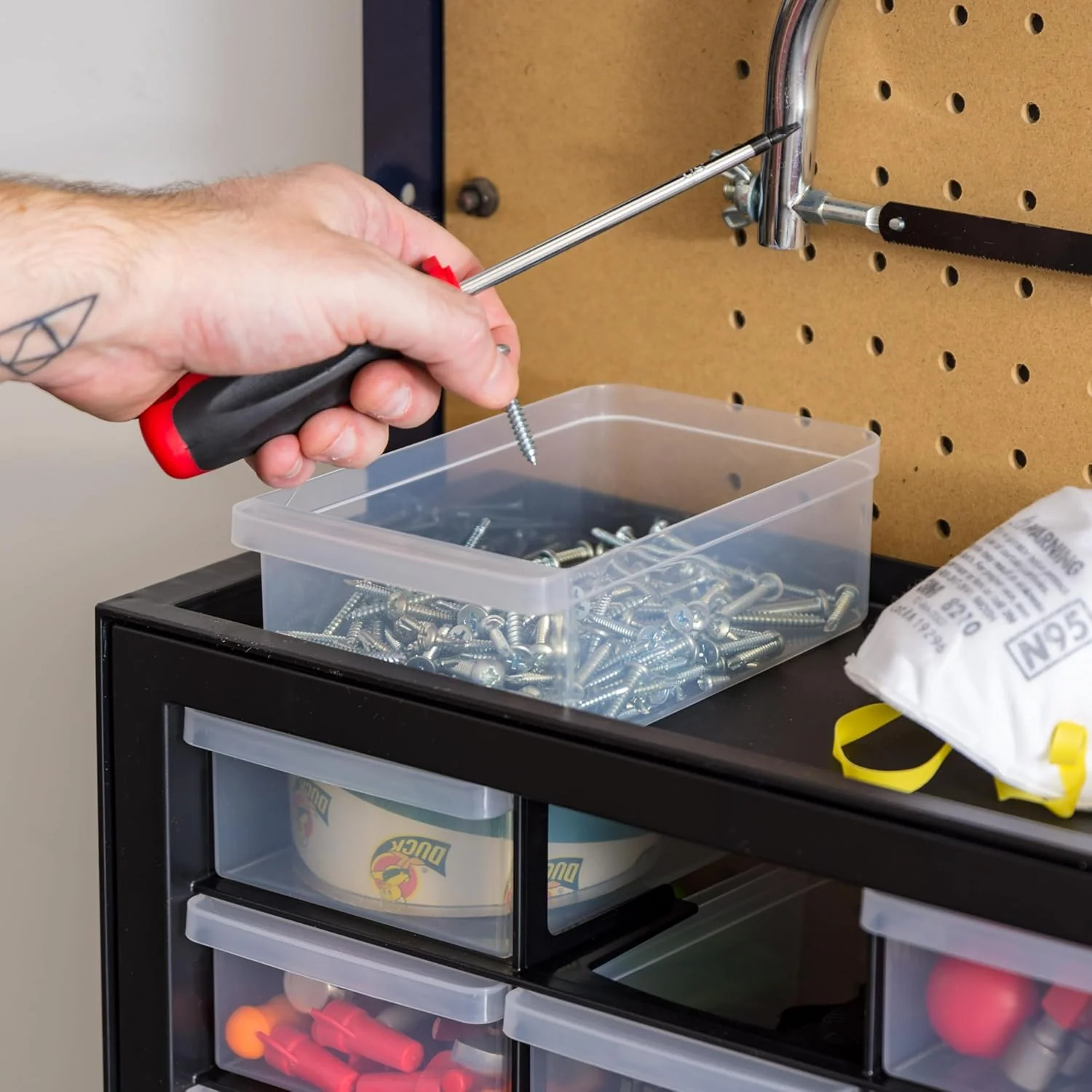 IRIS USA Screw Tool Organizer Small Parts Cabinet Chest, 44-Drawer Hardware Electronics Nuts Bolts Storage Drawers Organization Toolbox Garage Craft Business Teacher Beads Scrapbook Art Hobby - Black