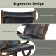 Modern Rocking Chair with PU Cushion and Rubber Wood Frame