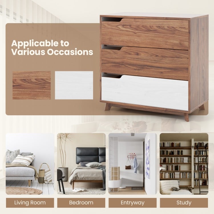 Rustic Farmhouse Wooden Storage Dresser for Bedroom Living Room