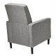 Modern Fabric Push-Back Recliner Chair with Button-Tufted Back and Thick Cushion
