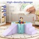 3-in-1 Suede Fabric Soft Play Set Foam Climbing Blocks for Toddlers