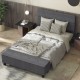 Twin/Full/Queen Upholstered Bed Frame with Ottoman Storage