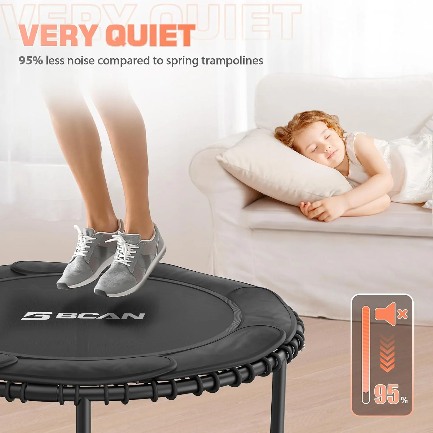 BCAN 450/550 LBS Foldable Mini Trampoline, 40