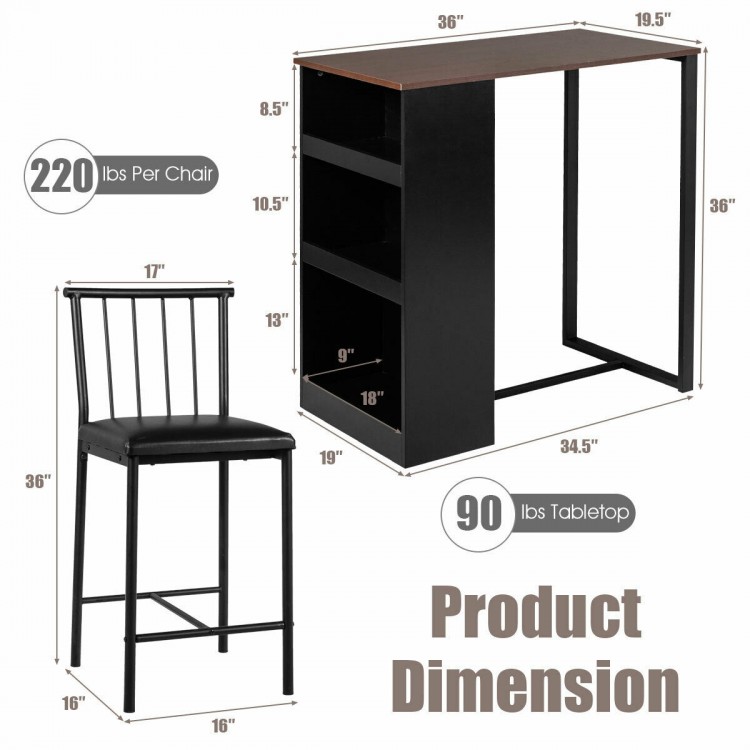 3 Piece Counter Height Pub Dining Set
