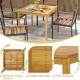 Square Acacia Wood Outdoor Dining Table with Umbrella Hole