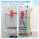 Mini Trampoline for Kids with Safety Enclosure Net and Foam Handles