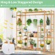 9-Tier Bamboo Plant Stand with Hanging Rack