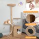 4-Layer Wooden Cat Tree 51 Inch Tall Cat Tower with Condo and Washable Cushions