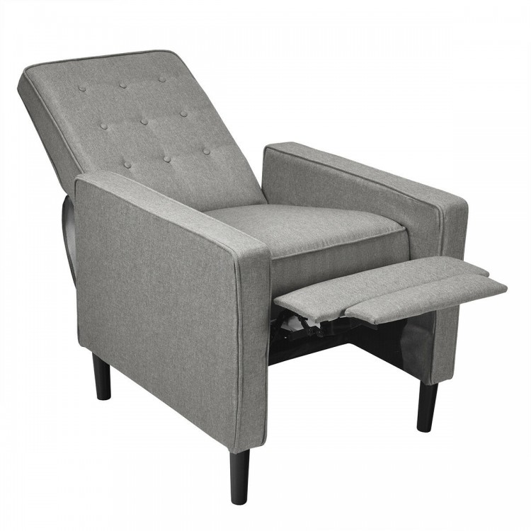 Modern Fabric Push-Back Recliner Chair with Button-Tufted Back and Thick Cushion