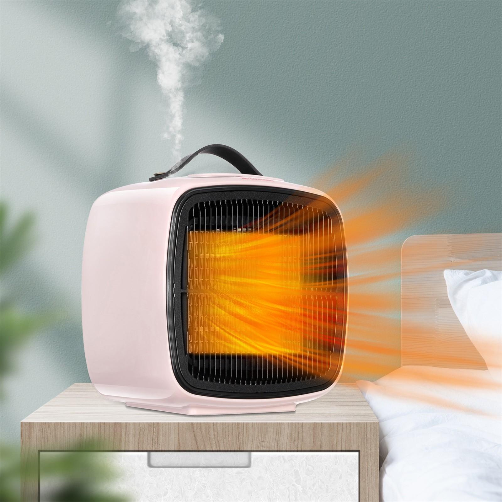 Portable 3-in-1 Ceramic Space Heater & Fan with Humidifier, 600W/1300W, Quiet, Timer, Safety Features, for Home & Office Use