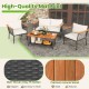 4 Piece Patio Rattan Furniture Set with 2-Tier Coffee Table